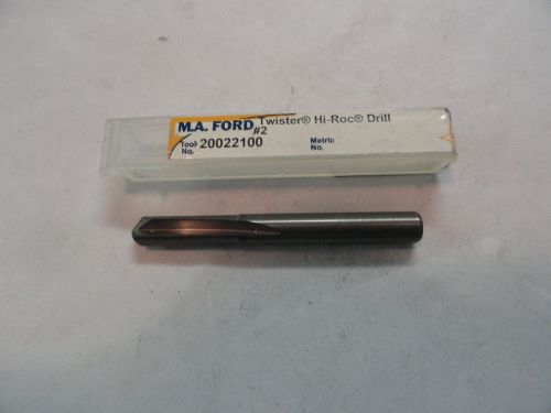 Ma ford #2 (.221&#034;) solid carbide straight flute drill bit, 20022100 for sale