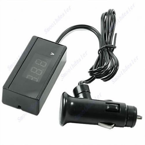 New led display car auto battery cigarette lighter voltage meter gauge voltmeter for sale