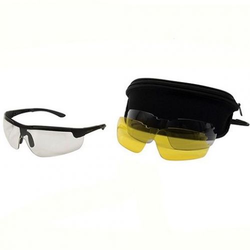 Allen cases 22777 ion ballistic shooting glasses 3 lens set black frame for sale