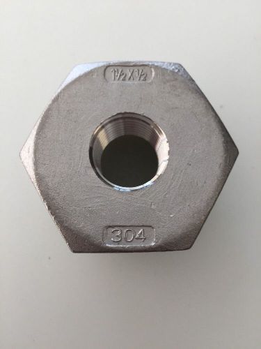 Midland metal 62521 stainless steel 1-1/2 x 1/2 m x f 304ss hex bush 1 pcs for sale
