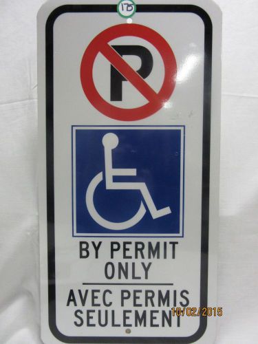 Handicapped by permit only eng &amp; spanish metal sign bar man cave garage our#175 for sale