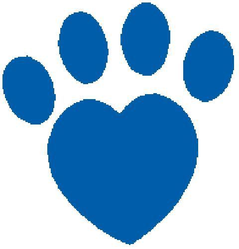 30 Custom Blue Heart Paw Personalized Address Labels