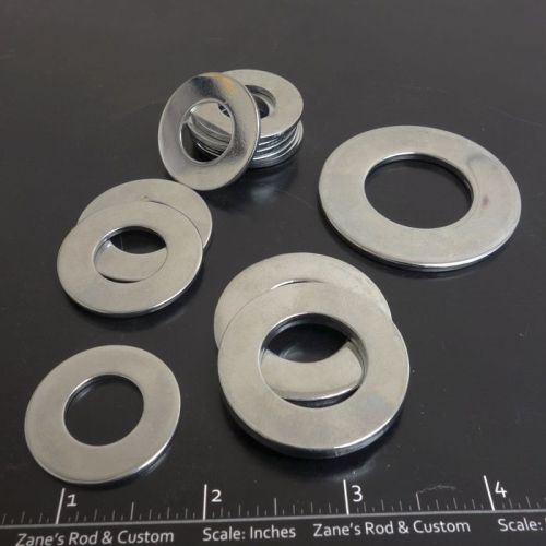 SAE Flat Washers, Chrome Finish, various sizes