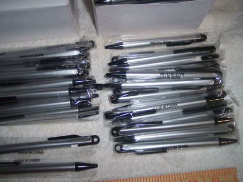 100 BLACK INK BALL POINT PENS WHOLESALE LOT DEAL SILVER/BLACK PENS