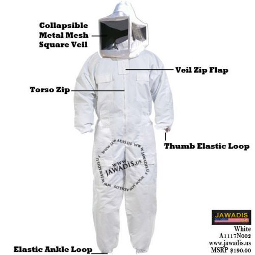 Adult 3xl white beekeeping beekeeper bee suit metal mesh foldable square veil for sale