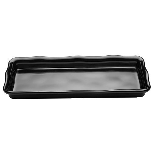 Elite Global M1318 The Edge Black 17 3/4&#034; x 13&#034; x 1 1/2&#034; Organic Edge Tray