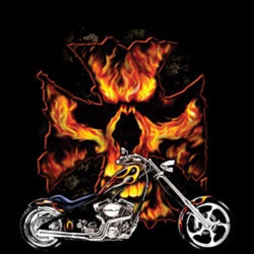 Maltese Cross Biker Skull HEAT PRESS TRANSFER for T Shirt Sweatshirt Quilt 047k