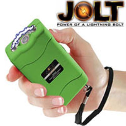 Jolt 35,000,000 mini rechargeable pocket police stun gun green w/ led light for sale