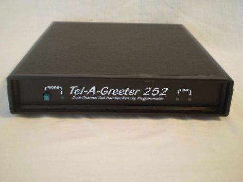 Tel-a-greeter 252 dual-channel call handler/remote programmable - no power adapt for sale