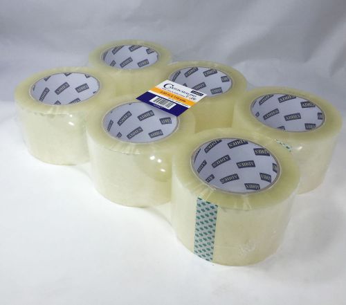 6 rolls clear sealing tape carton packing box tape 2.83&#034;x110y 2.2mil 14425-6 for sale