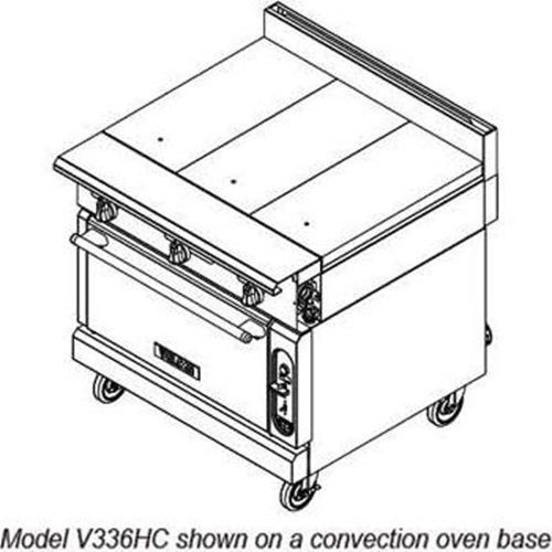 Vulcan V336HC V Series Heavy Duty Range gas 36&#034; (3) hot tops convection oven...