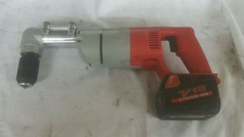 MILWAUKEE 2 SPEED 18 V  1/2&#034;  RIGHT ANGLE DRILL W/ BATTERY