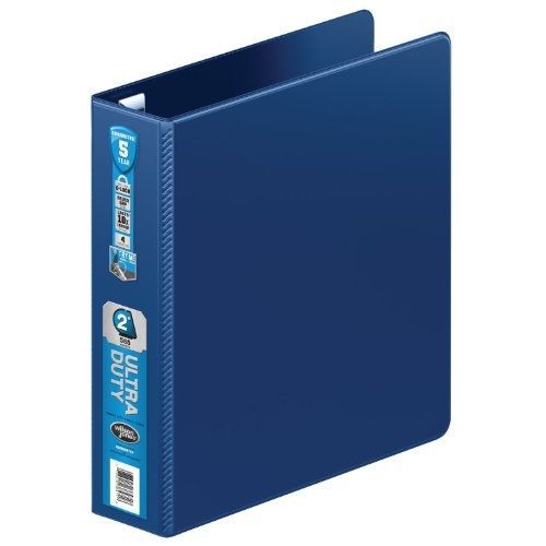 Wilson Jones Ultra Duty D-Ring Binder with Extra Durable Hinge, 2-Inch, Navy