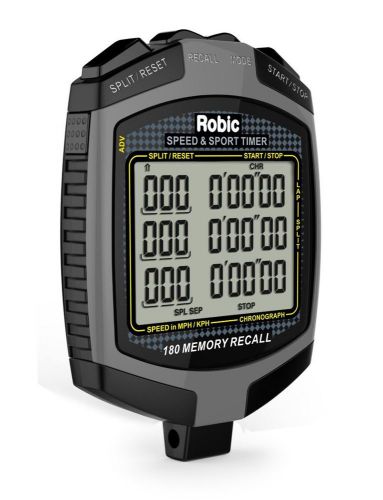 Robic sc-889 speed &amp; sport timer 180 lap memory stopwatch race circuit timing for sale