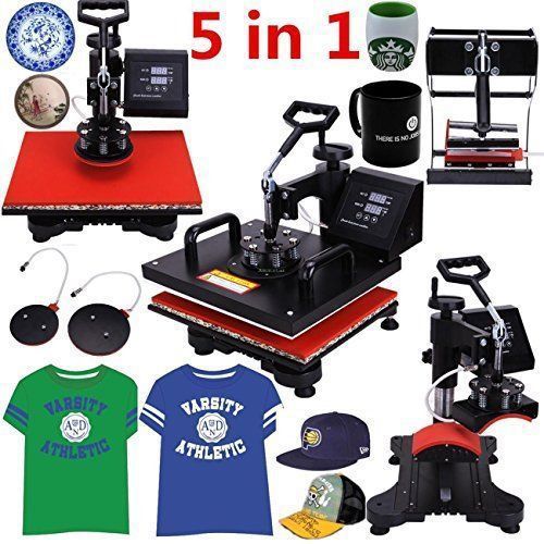 Iglobalbuy pro 5 in1 plate mug cap t-shirt multifunctional digital heat pressnew for sale