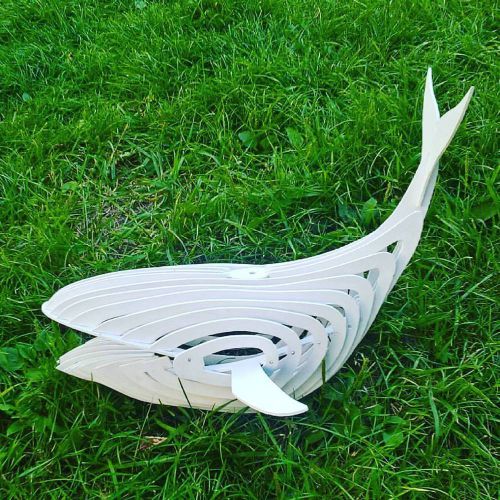 DFX  cnc router or laser cutting lamp  whale 3D puzzle