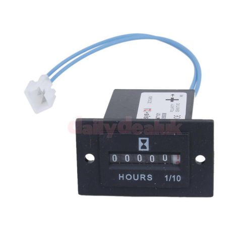 10V-80V DC Hour Meter Sealed Counter Gauge with Wire for Boat Car Engine