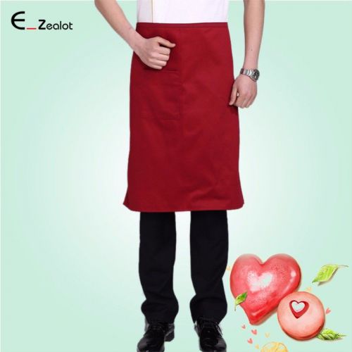 Cooking half long apron with pocket stripe restaurant kitchen waist apron for sale