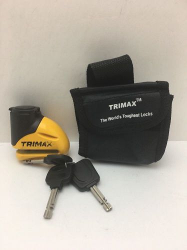 Trimax t645s hardened metal disc lock - yellow 5.5mm for sale