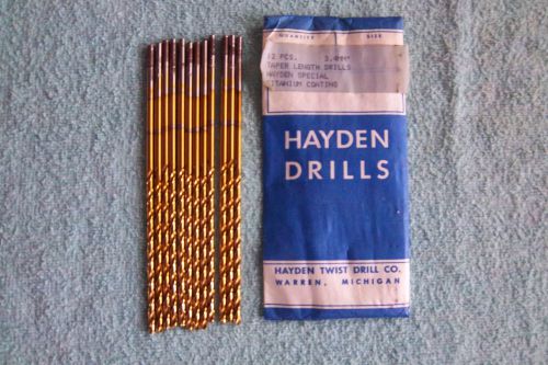 12 HAYDEN 3.4MM TAPER LENGTH TITANIUM COATED DRILLS