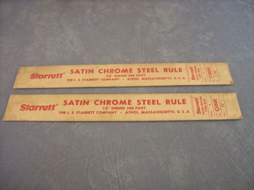 STARRETT SATIN CHROME STEEL RULE,12&#034;, C100G,AND C100E