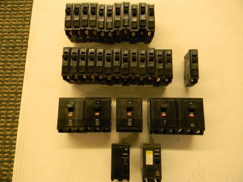 MIXED LOT OF SQUARE D BREAKERS...ALL QO   32 BREAKERS..