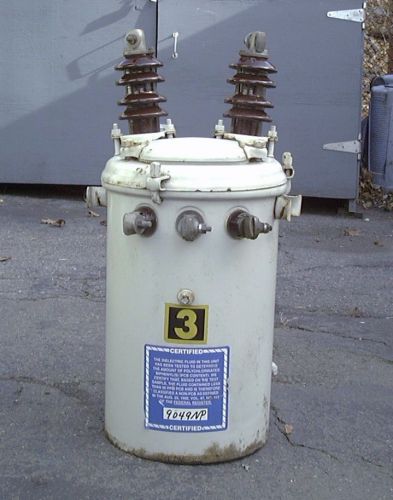 GE Distribution Pole Transformer 3kVA 12kV primary 120/240V secondary Tesla Coil