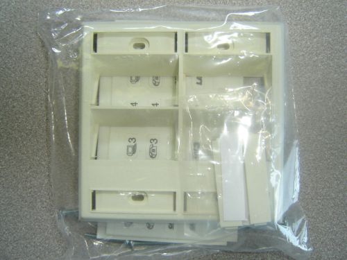 AC-DAP-011 Double Gang (4) 2 Port Keystone Faceplate Light Almond Network Wiring