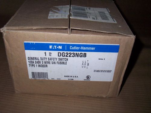 New Cutler Hammer DG223NGB 100 Amp 240v 2p. Fused Safety Switch Disconnect Shelf