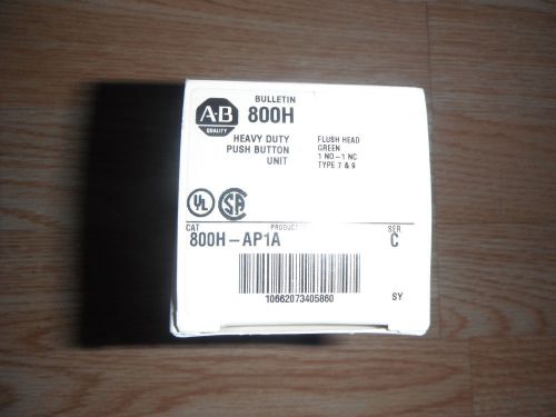 ALLEN BRADLEY 800H-AP1A GREEN PUSH BUTTON NEMA 7 &amp; 9 1 NO/1NC