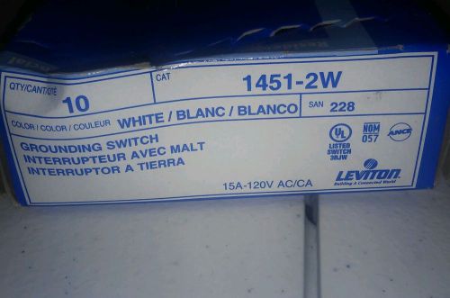 Box of 10 LEVITON GROUNDING SWITCH 1451-2W