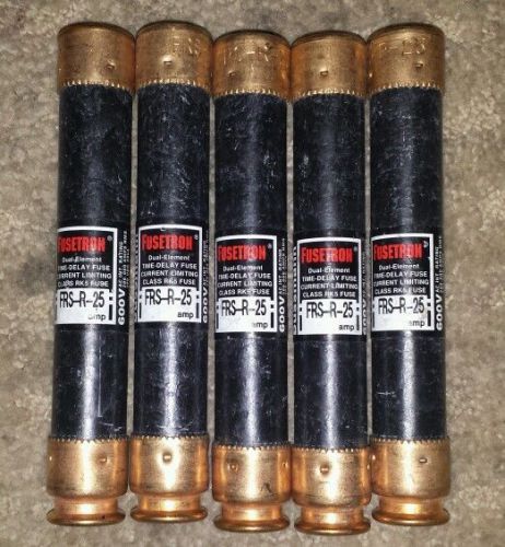 lot of 5 fusetron 25 amp bus fuses