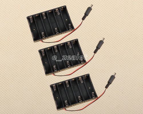 3pcs new 6xaa 6xaa 6*aa 9v battery holder box case wire 5.5*2.1mm plug for sale