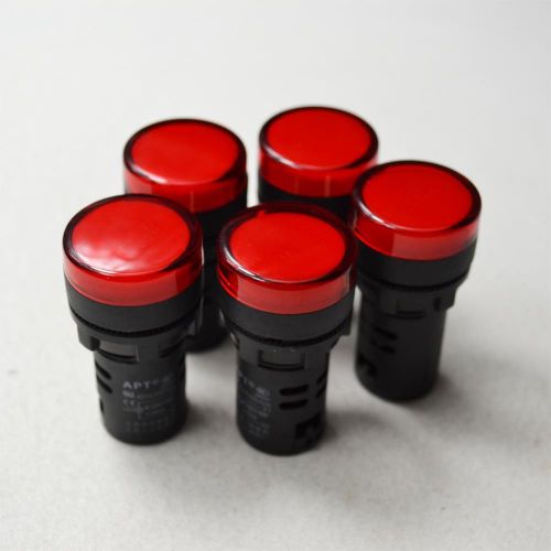 5pcs New 110V 22mm Red LED Indicator Pilot Signal Light Lamp