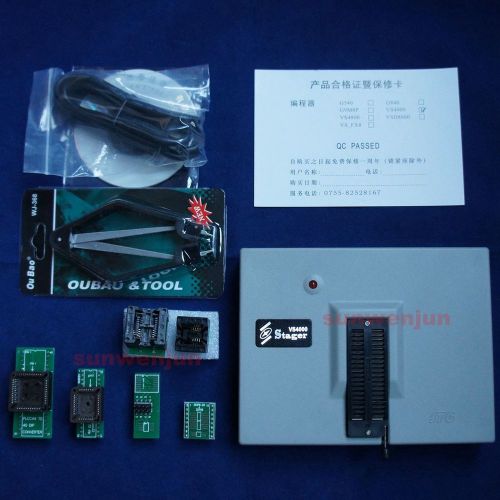 VSpeed VS4000 USB BiosEEPROM SPI FLASH 51 AVR PIC Universal Programmer+6 adapter