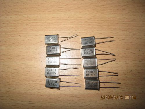 10 X 25.000 MHz 25MHz 25.000 M Hz Crystal Oscillator HC-49U NEW KDS Japan