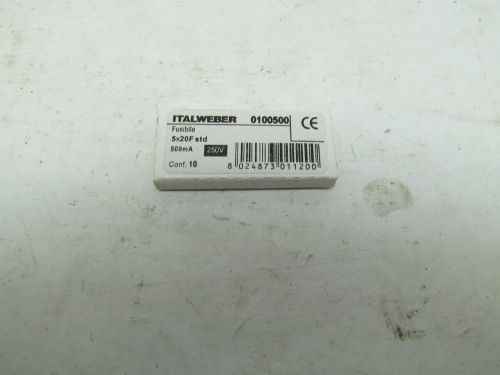 Italweber 0100500 5x20F StD 500mA 250V2 Boxes of 10 each