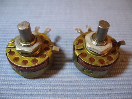 TWO VINTAGE ALLEN-BRADLEY TYPE J, 2.5 MEG OHM  POTENTIOMETERS #48521, USED