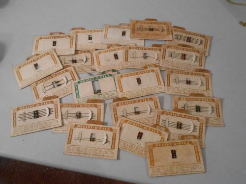 Vtg. Lot of 22 - 1/2 Watt Misc. Resist-O-File Carbomite Resistors Cards