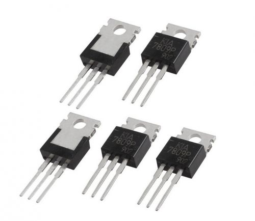 5 Pcs L7809CV 3 Terminals Through Hole 1.5A 9V Postive Voltage Regulator