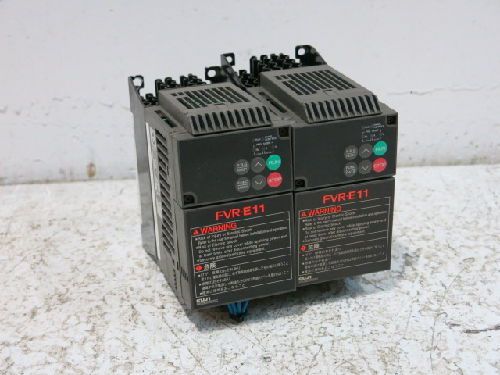 2 fuji fvr0-75e11s-2 fvr-e11 inverter drives, 3-phase, 1.9 kva, 200-230 v for sale