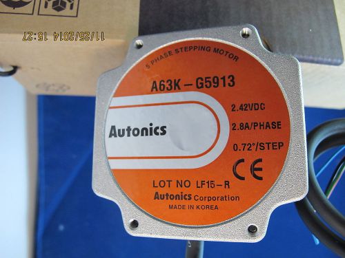 Autonics Stepper Motor A63K-G5913 5PFE4 5-Ph, 34 Fr, Shaft Type, 2.8A