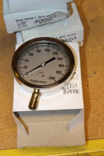 NEW ASHCROFT 0-200 PSI DURALIFE GAUGE 1BA15766-032 3 1/2&#034;