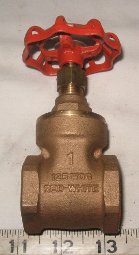 Red-White 1&#034; NPT BRASS Gate Valve NEW