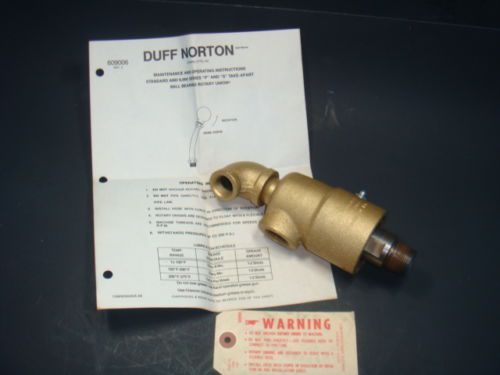 NEW DUFF NORTON CO. ROTARY UNION 730369, 9000 SERIES, DUAL FLOW, 3/4&#034; NPT, NIB