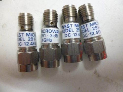 Lot of Four (4) Midwest Microwave Model 291-3, 3 dB attenuators   L235