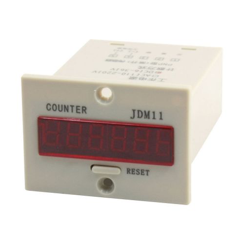 DC 24V Resettable 6-Digits LED Display Panel Digital Counter JDM11-6H