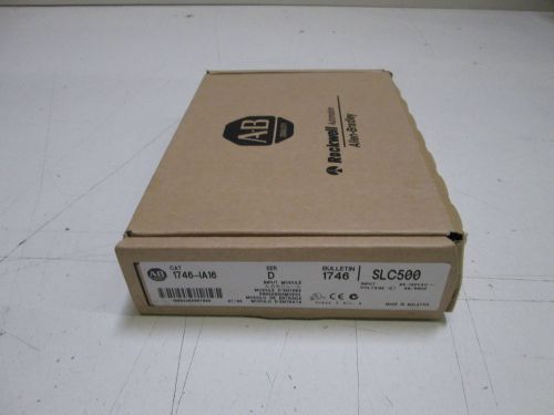 ALLEN BRADLEY INPUT MODULE 1746-IA16 SER.D DATE CODE: 07/06 *FACTORY SEALED*