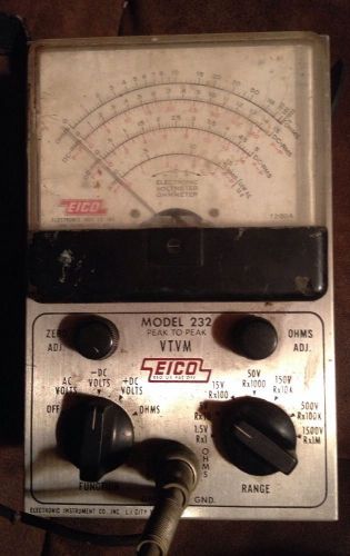 Vintage EICO 232 Peak to Peak VTVM Electronic Voltmeter Ohmmeter Multi-Meter