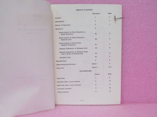 Daven Manual Type OP-961 Power Output Meter Instruction Manual w/Schematic. Copy